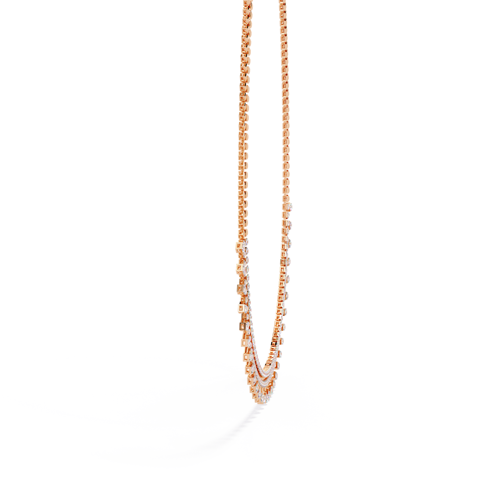 Solitairekart 4.51ct Graduated Natural Diamond Drop Necklace-HI Color, VS-SI Clarity